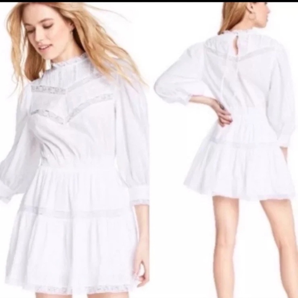 LoveShackFancy X Target Women’s Size Large L Talulah White Pintuck Yoke Dress